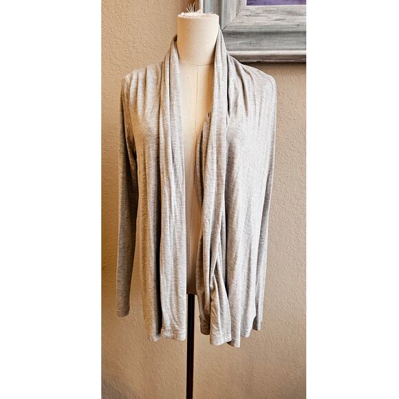 Karen Kane Women Open Front Stretch Waterfall Wrap Cardigan Sweater Size S Gray - Picture 1 of 5